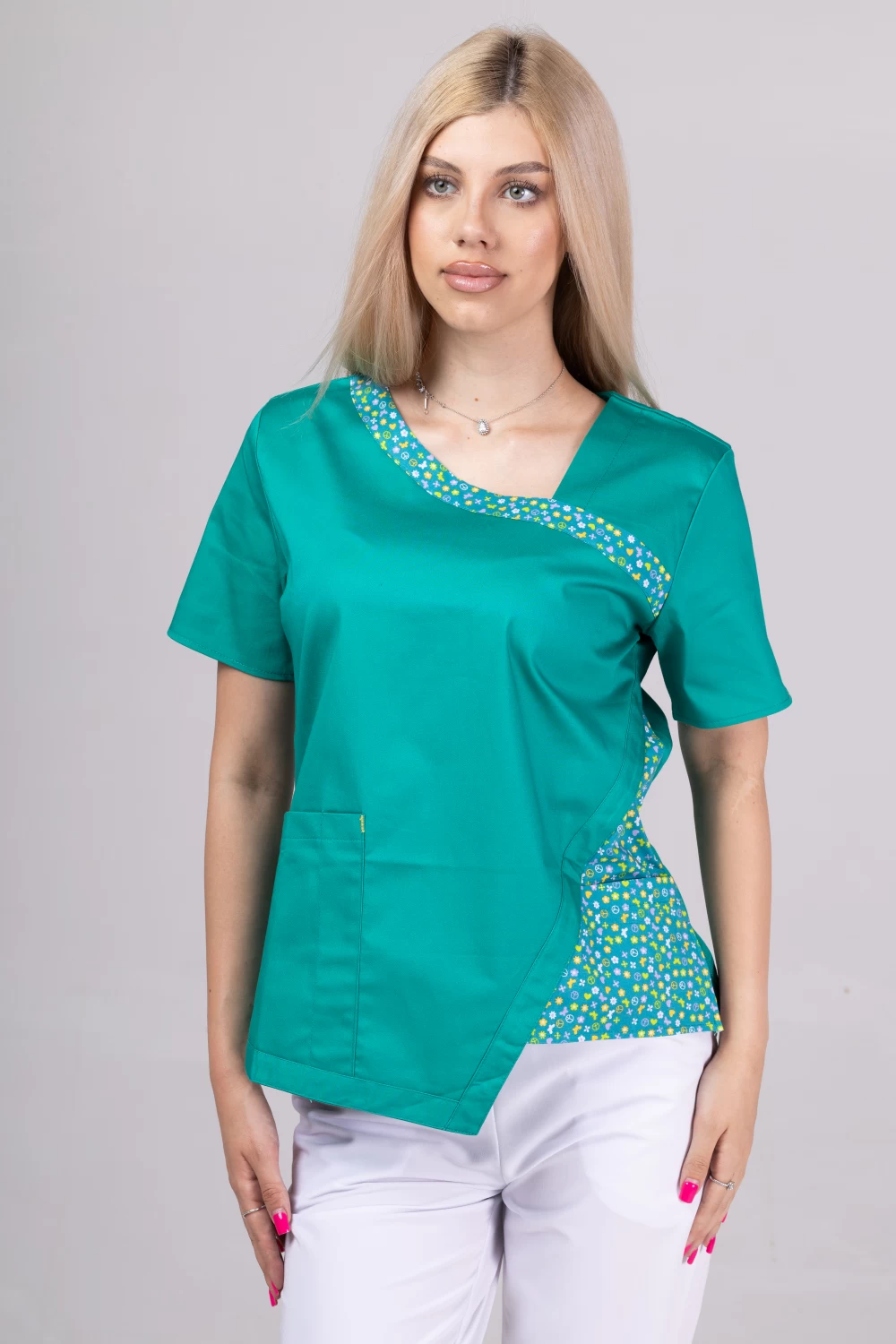 " Green Hippie "  Cotton Stretch ™ premium bluza sa asimetričnom ilustracijom