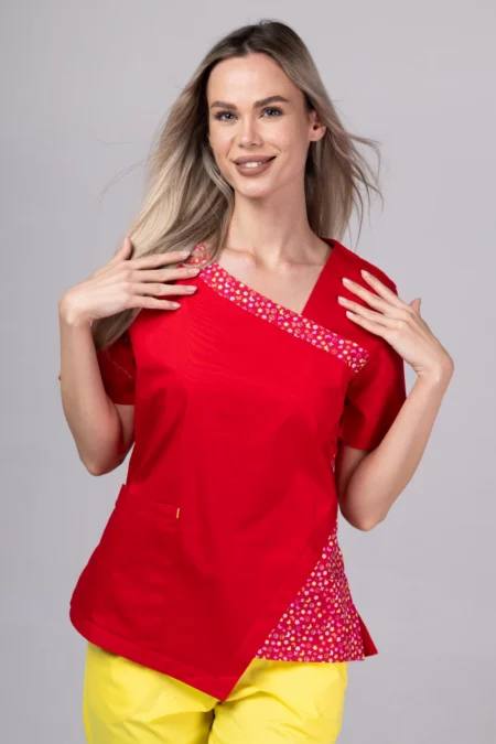 " Red Hippie Fashion " Cotton Stretch ™ - premium bluza sa asimetričnom ilustracijom.