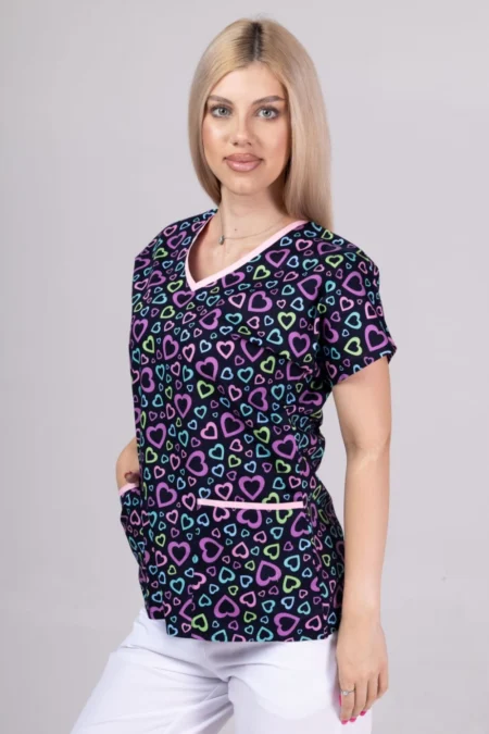 " Blue Heartbeat " premium Cotton Stretch ™ bluza s ilustracijom.