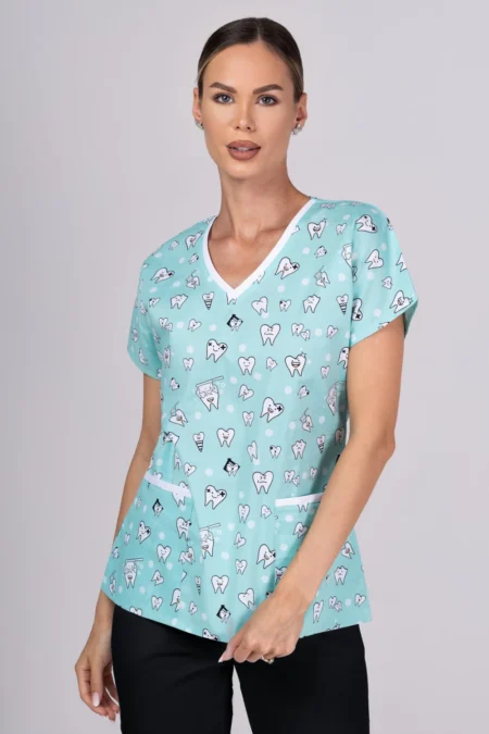 " Pistachio Teeth Fiesta " premium Cotton Stretch ™ bluza s ilustracijom