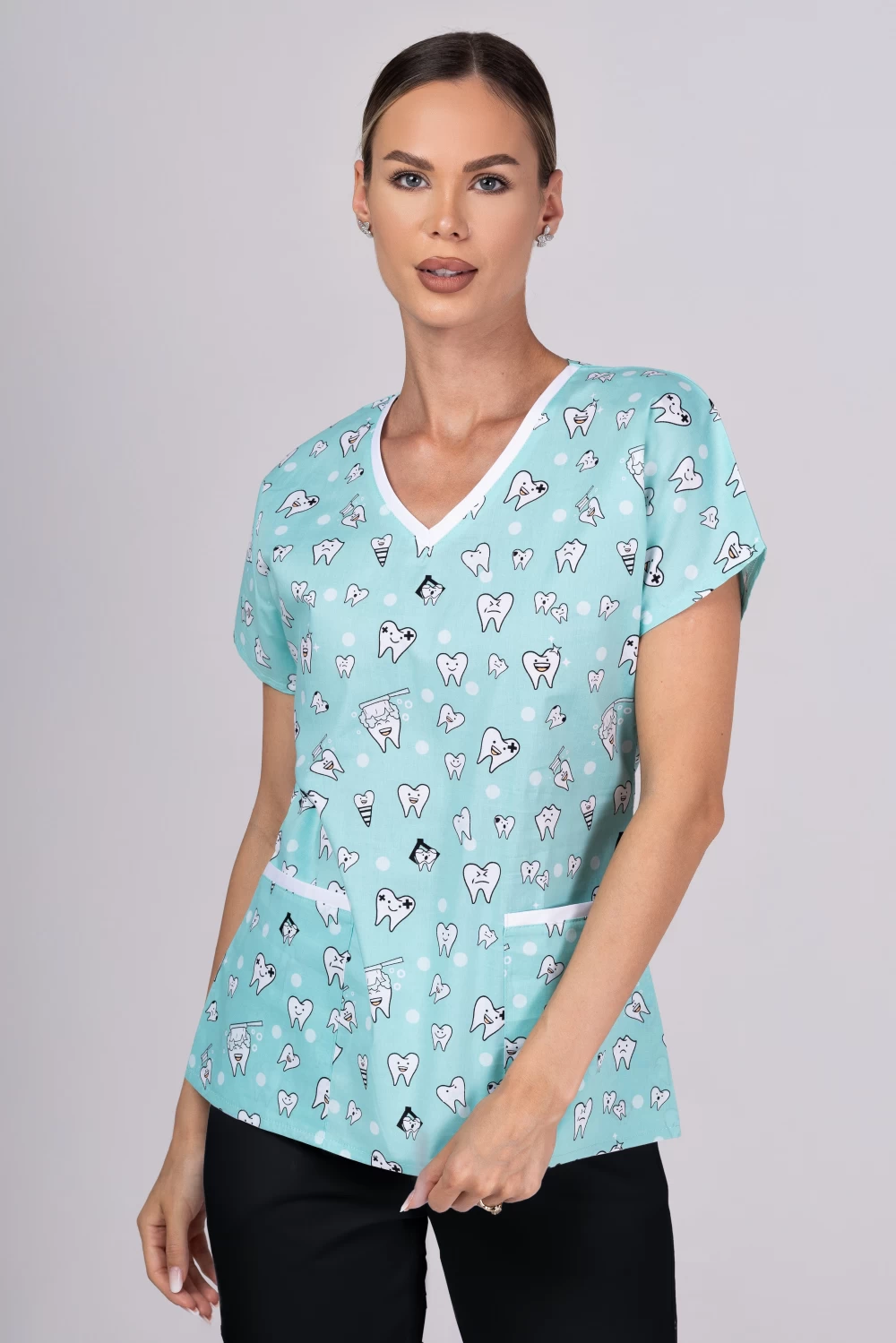 " Pistachio Teeth Fiesta " premium Cotton Stretch ™ bluza s ilustracijom