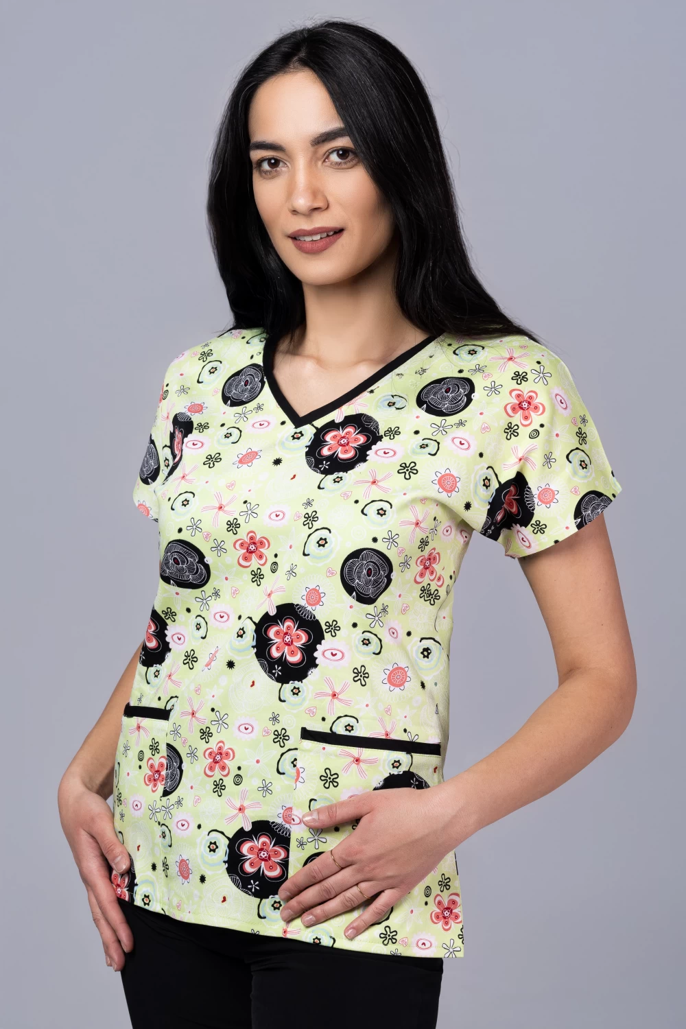 " Floral Magic " premium Cotton Stretch ™ bluza s ilustracijom