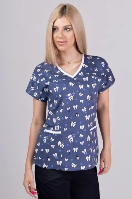 " Gray Teeth Fiesta " premium Cotton Stretch ™ bluza s ilustracijom