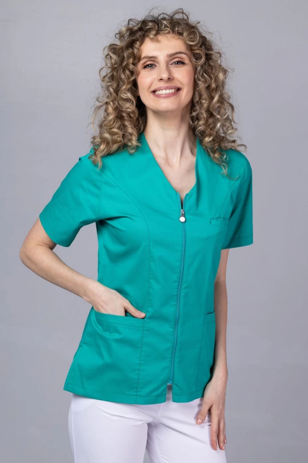 bluza-zip-confort-cotton-stretch-uniforma-medicala-premium-ocean-bleu_9305 TAG Cotton Stretch ™ Zip Comfort premium bluza - Slika 1