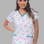 " White Heartbeat " premium Cotton Stretch ™ bluza