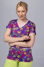 " Leptirovi cvijetići " premium Cotton Stretch ™ bluza - Slika 8