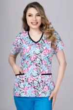 " Tropski leptirići " premium Cotton Stretch ™ bluza - Slika 4